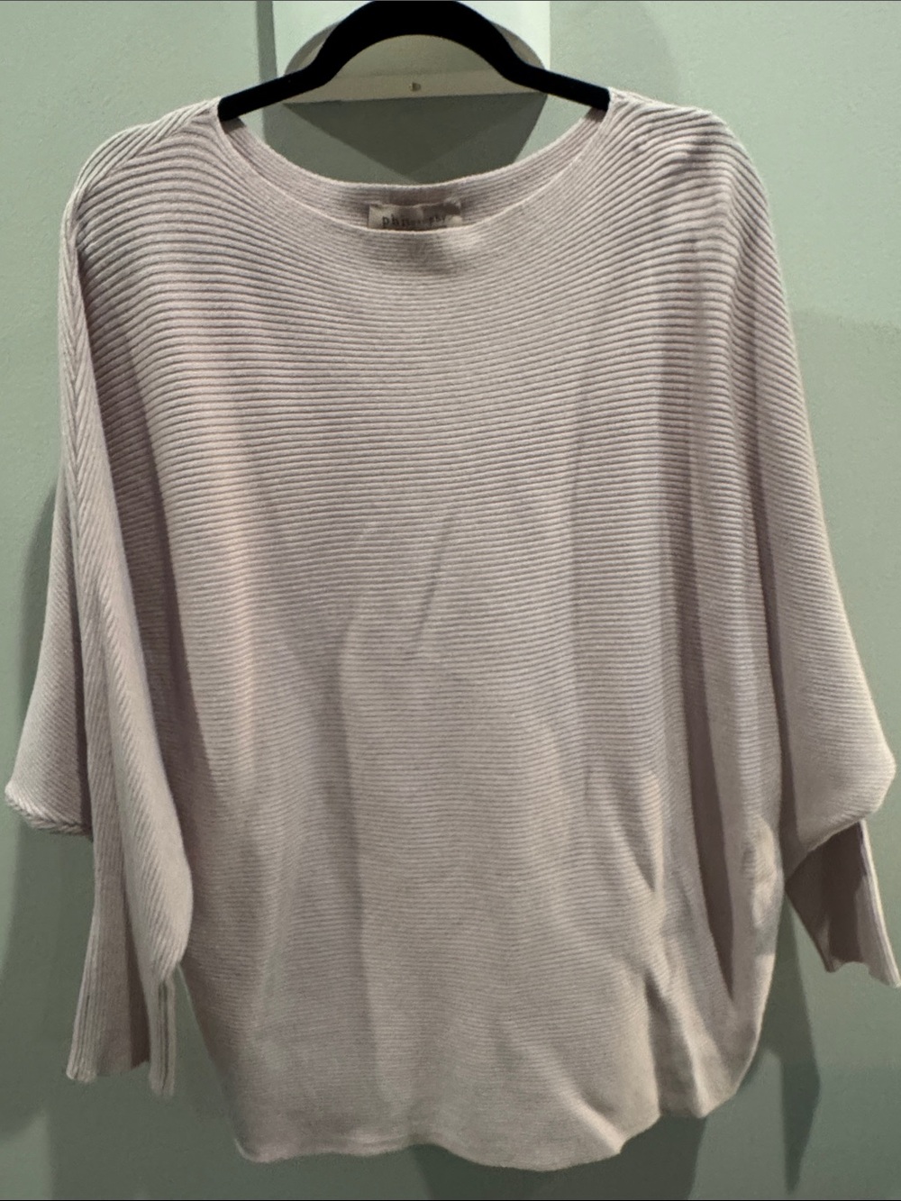 Philosophy Light Pink Ribbed Crewneck Sweater